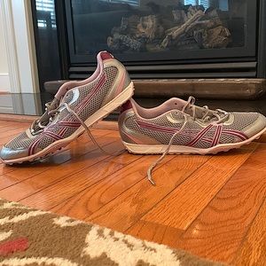 Purple & Silver & Pink Asics Woman’s Running Shoes
